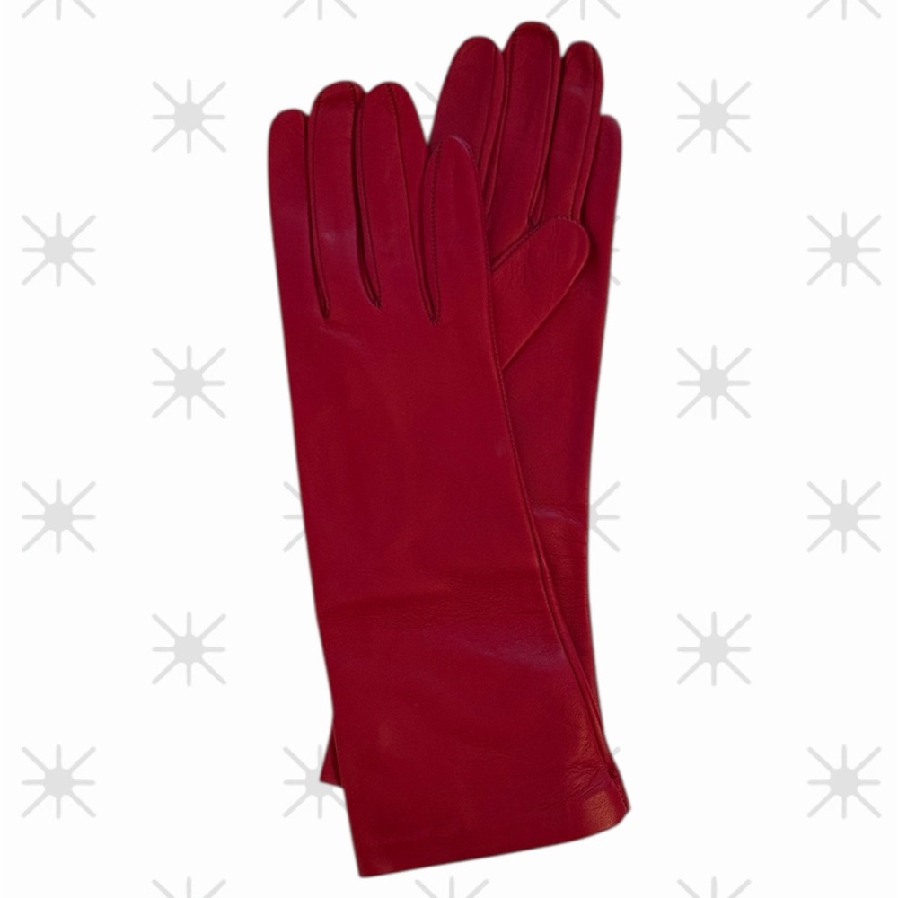 Vintage Saks Fifth Avenue  Gloves NWT Scarlett Red 100% Leather  Size 6 1/2 Y2K